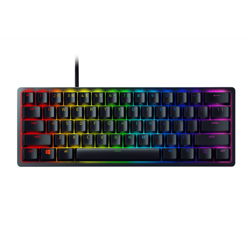 Razer Huntsman Mini 60% Gaming Keyboard: Fastest Keyboard Switches Ever - Clicky Optical Switches - Chroma RGB Lighting - PBT Keycaps - Onboard Memory